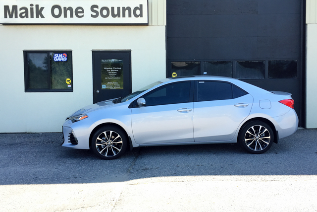 Toyota 2019 Corolla with professional window tint in North Bay